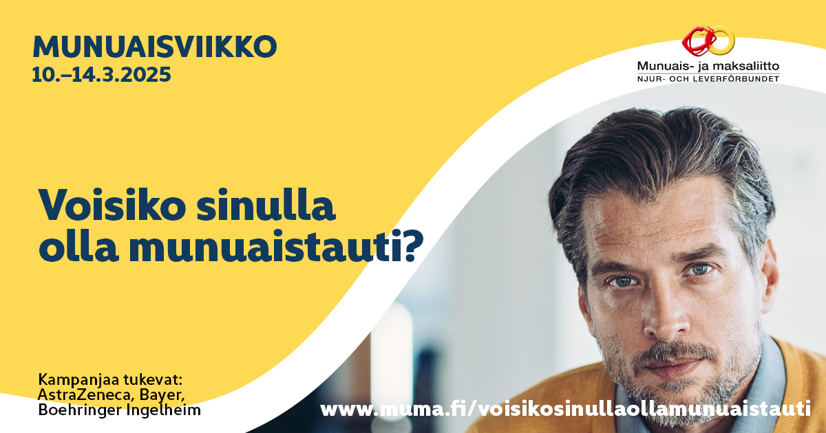 Munuaisviikko: Voisiko sinulla olla munuaistauti?