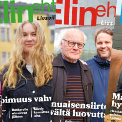 Kuvassa neljän Elinehto-lehden kansikuvaa.